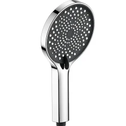 Pommeau de douche économiseur d'eau,, arrêt d'eau et filtre, chrome (argent - noir)