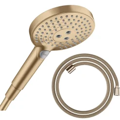 Pommeau de douche HANSGROHE Raindance Select S EcoSmart 120 3 jets + flexible HANSGROHE Designflex 125 cm bronze brossé