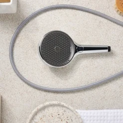 Pommeau de douche HANSGROHE Pulsify E 100 EcoSmart chromé + flexible de douche HANSGROHE Designflex 160 cm chromé