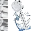 Pommeau de douche Haute Pression à économie D'eau 5 types de jet pour bain et spa Pommeau Douche Anti Calcaire(Argenté)