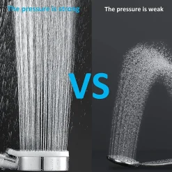 Pommeau de douche Haute Pression à économie D'eau 5 types de jet pour bain et spa Pommeau Douche Anti Calcaire(Argenté)