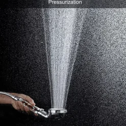 Pommeau de douche haute pression à 3 modes avec interrupteur marche/arrêt et bouton d'arrêt