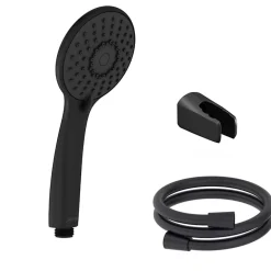 Pommeau de douche JACOB DELAFON Juliette noir mat + flexible et support de douche noir mat