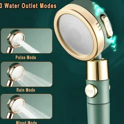 Pommeau de douche, pommeau de douche à économie d'eau et anticalcaire, arrêt d'eau à un bouton - ABS - (bleu fumé)