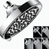Pommeau de douche rond chromé 15 cm, 5 modes haute pression