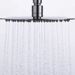 Pommeau de douche rond de 20 cm avec finition chromée brillante en laiton Kibath