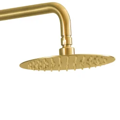 Pommeau de douche rond de 25 cm avec finition or brossé en acier inoxydable Kibath
