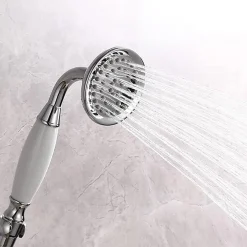 Pommeau de douche traditionnel en laiton chromé et céramique de pour salle de bain