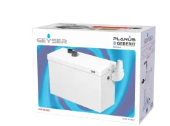 Pompe de relevage pour cuisine et boinderie PLANUS GEBERIT INSTALLED modèle Geyser , 100 C, 2 entrées
