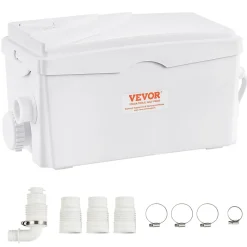 Pompe macératrice 350W, 3 entrées eau, 6000 L h, relevage 7 m, eaux usées sous-sol cuisine.