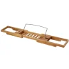 Pont de baignoire en bambou avec support tablette/livre MSV L. 70 x P. 15,1 cm