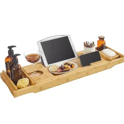 Pont de Baignoire Extensible en Bambou - L75/109 cm