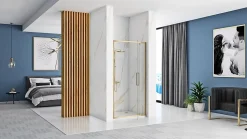 Porte de douche à entrouvrir REA Rapid Swing Brushed Gold 90