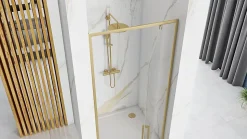 Porte de douche à entrouvrir REA Rapid Swing Brushed Gold 90