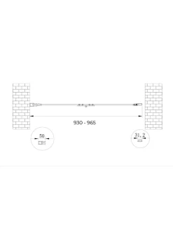 Porte de douche 6 mm pliante pour installation en niche - 93-96,5