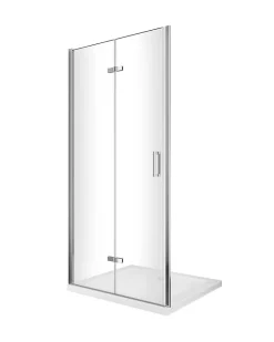 Porte de douche 6 mm pliante pour installation en niche - 63-66,5