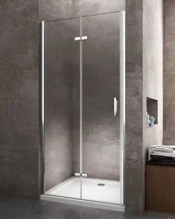 Porte de douche 6 mm pliante pour installation en niche - 58-61,5