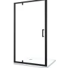 Porte de douche à ouverture battante roto-translante avec pivots asymétriques, cadre noir mat réversible Cm 116-119 H 200