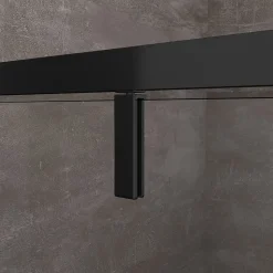 Porte de douche à ouverture battante roto-translante avec pivots asymétriques, cadre noir mat réversible Cm 116-119 H 200