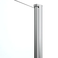 Porte de douche battante l.80 x H.195 cm, verre transparent, profilés alu chrome, GoodHome Ledava