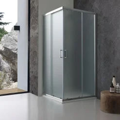 Porte De Douche Carrée 80X80 Cm Mat Effet Peau D'orange 6 Mm - Giada