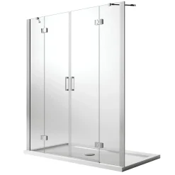 Porte de douche 200CM H190 Verre Transparent avec Easy-Clean mod. Flip Porte + Porte
