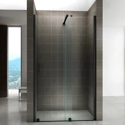 Porte de douche coulissante NAPOLIBLACK H.200 x L. 170 cm verre transparent 8 mm - Saniverre