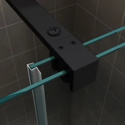 Porte de douche coulissante NAPOLIBLACK H.200 x L. 170 cm verre transparent 8 mm - Saniverre