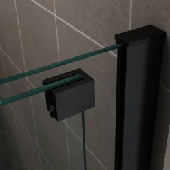 Porte de douche coulissante NAPOLIBLACK H.200 x L. 170 cm verre transparent 8 mm - Saniverre