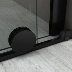 Porte de douche coulissante NAPOLIBLACK H.200 x L. 170 cm verre transparent 8 mm - Saniverre