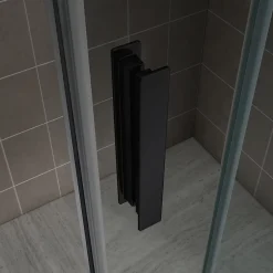 Porte de douche coulissante NAPOLIBLACK H.200 x L. 170 cm verre transparent 8 mm - Saniverre