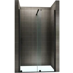 Porte de douche coulissante NAPOLIBLACK H.200 x L. 170 cm verre transparent 8 mm - Saniverre