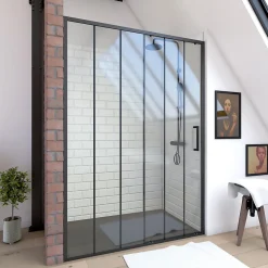 Porte de douche coulissante noir Galedo FactorX 120cm