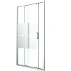 Porte de douche coulissante l.120 x H.195 cm, bandes miroir, profilés alu chrome, GoodHome Ledava