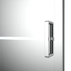 Porte de douche coulissante l.120 x H.195 cm, bandes miroir, profilés alu chrome, GoodHome Ledava