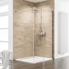 Porte de douche coulissante l.140 x H.200, verre transparent, profilé chromé, Schulte MasterClass