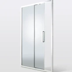 Porte de douche coulissante Cooke & Lewis Zilia verre fumé 140 cm