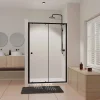 Porte de douche Coulissante Noir 100x185cm - Extensible de 98.5 à 112.5cm - BLACK SLIDE 100