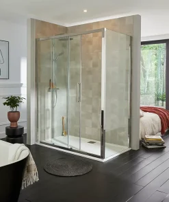 Porte de douche coulissante Cooke & Lewis Zilia transparent 160 cm