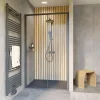 Porte de douche coulissante droite l.120 x H.200, verre transparent, profilé noir, Schulte Trend2.0