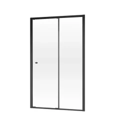 Porte de douche coulissante droite l.120 x H.200, verre transparent, profilé noir, Schulte Trend2.0