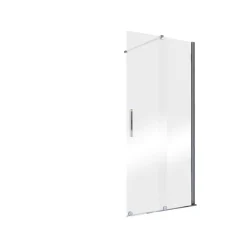 Porte de douche coulissante avec roulettes l.100 x H.200 cm, verre transparent anticalcaire, profilé chromé, Schulte NewStyle