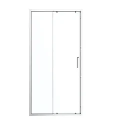 Porte de douche coulissante l.120 x H.195 cm, verre transparent, profilés alu chrome, GoodHome Ledava