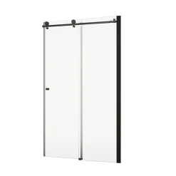 Porte de douche coulissante l.160 x H.200 cm, verre transparent, profilé noir mat, Schulte MasterClass