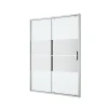 Porte de douche coulissante l.140 x H.195 cm, bandes miroir, profilés alu chrome, GoodHome Ledava