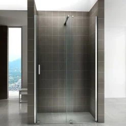 Porte de douche coulissante NAPOLI H.200 - largeur 130 cm verre transparent 8 mm - Saniverre