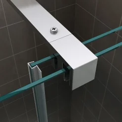 Porte de douche coulissante NAPOLI H.200 - largeur 130 cm verre transparent 8 mm - Saniverre