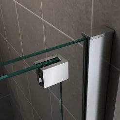 Porte de douche coulissante NAPOLI H.200 - largeur 130 cm verre transparent 8 mm - Saniverre