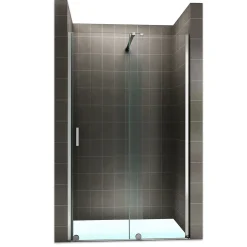 Porte de douche coulissante NAPOLI H.200 - largeur 130 cm verre transparent 8 mm - Saniverre