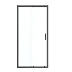 Porte de douche coulissante l.120 x H.195 cm, profilés alu noir, GoodHome Ledava